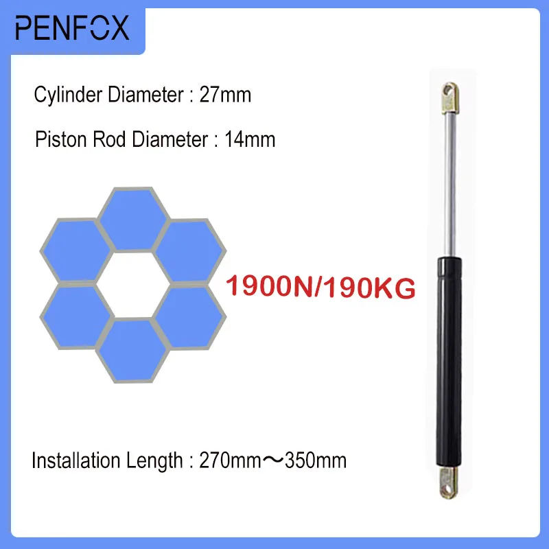 

1 шт. 270-350 мм 190 кг/1900 Н универсальная газовая пружина, амортизатор, гидравлический подъемный упор, опорная стойка для кузова автомобиля, машинная опорная стойка