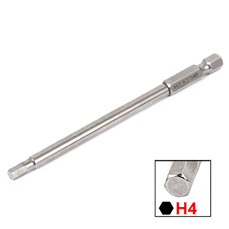 100mm 4mm Tip Hexagonal Magnetic Tip Hexagon Screwdriver Bits 1/4\