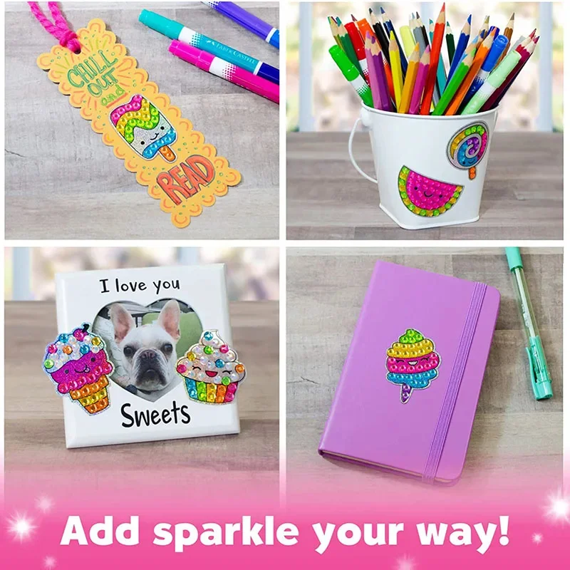 Kids DIY Painting Stickers Kits Handmade Decor Mosaic Sticker Paint By Numbers Kit Art Craft For Girls Boys Gift