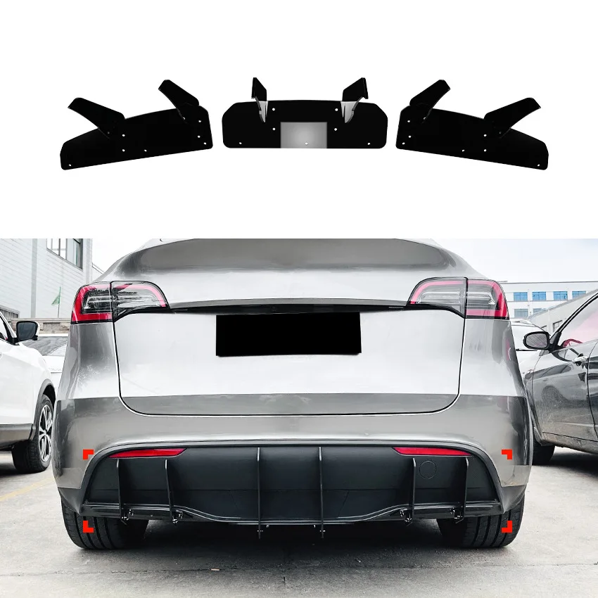 Suitable for Tesla Tesla Model Y 2019 + Rear Lip Tail Lip Spoiler Rear Blade Air Knife Sticker Modification