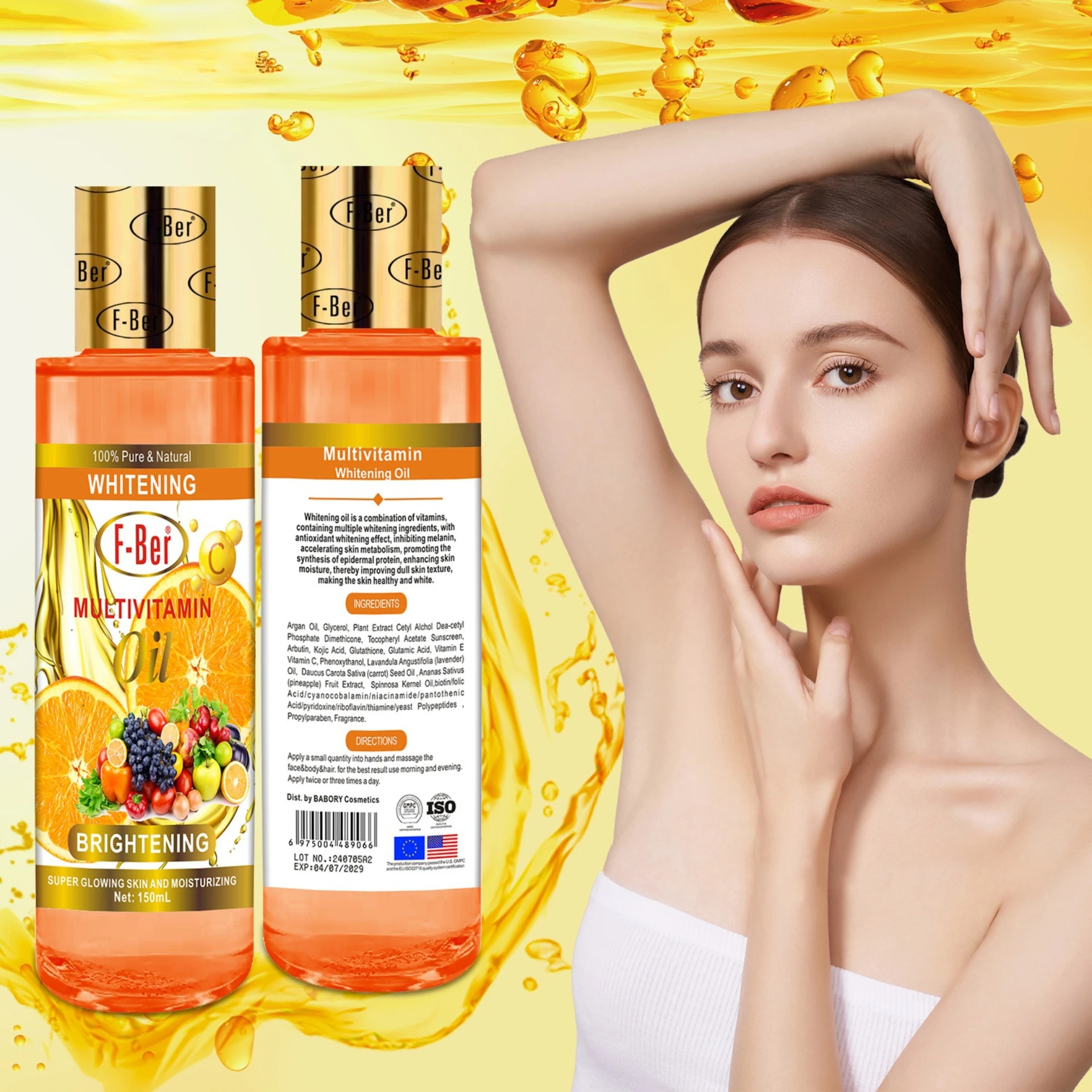 Fruit VC Essential Oil Whitening Oil Massage Body Moisturizing and hydrating Brightening Skin Tone Exfoliating Skincare