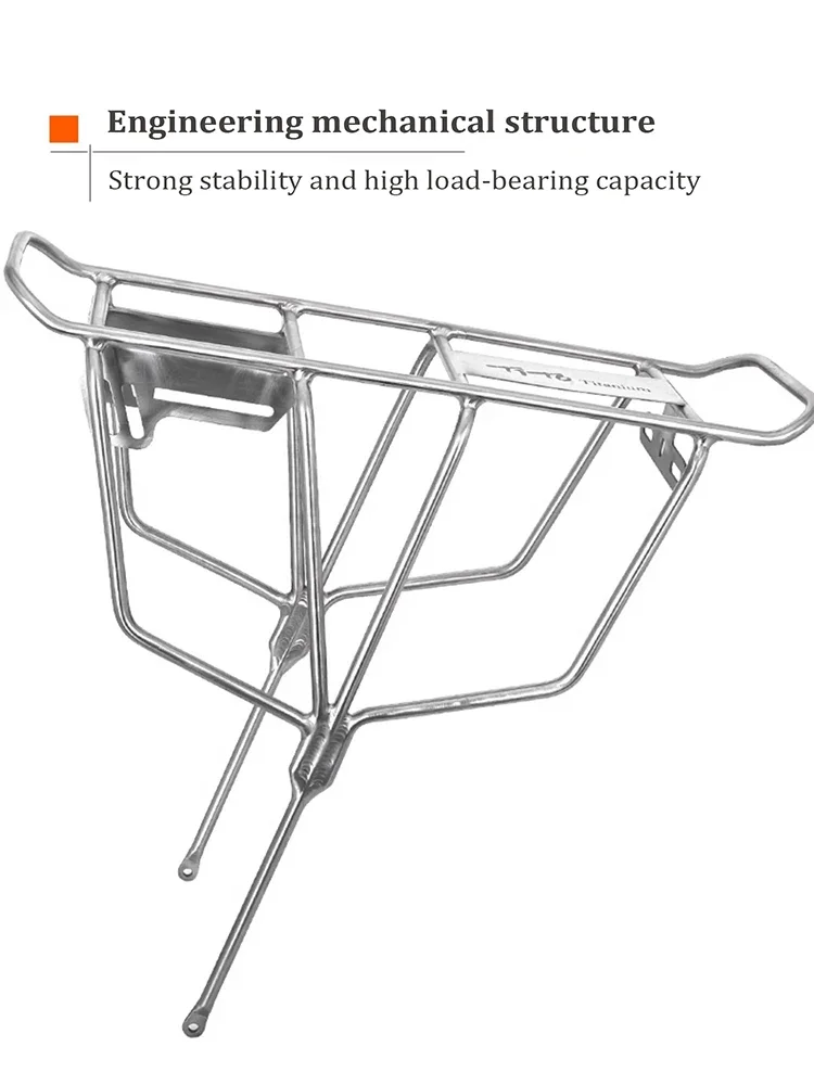 Solid Titanium Alloy 26 27.5 29 Inch  700C Long Distance Travel Bicycle Road Bike Rear Cargo Frame Luggage Carrier Pannier Racks