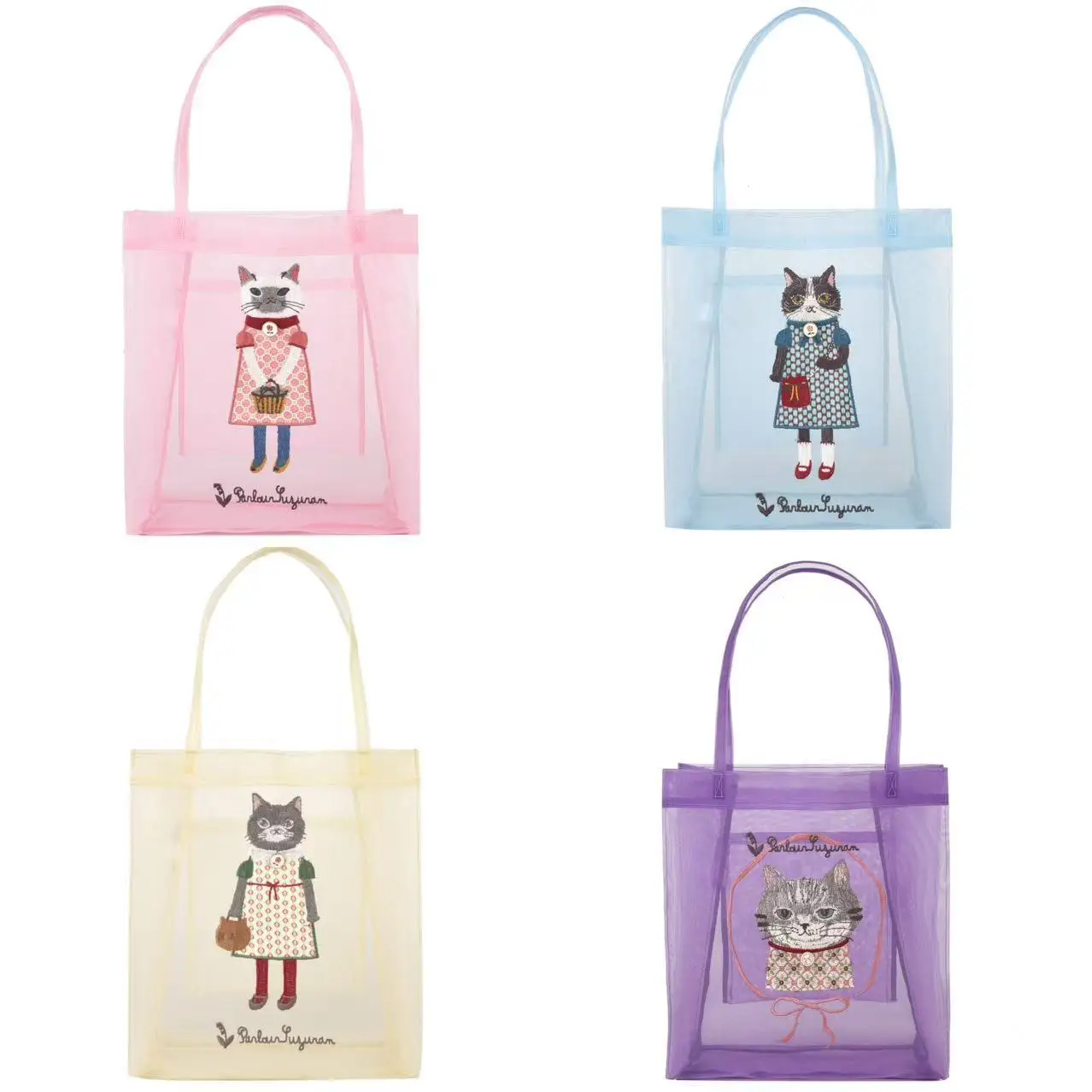 

Candy Colored Nylon Handbag op Cartoon Pattern Casual Versatile Bag Sweet Cool Sle Daily Use Handheld Tote Bag