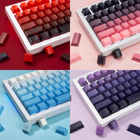 Simple Gradient Key Cap Set PBT OEM Key Cap 130 Key Side Engraved Light Transmission for Cherry Mx Wooting Mechanical Keyboard
