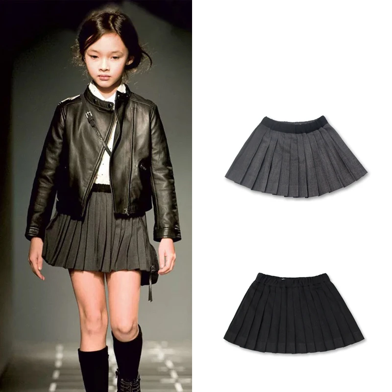 Kids Skirts Autumn Winter Girls Brand Design Fashion Pleated Skirt