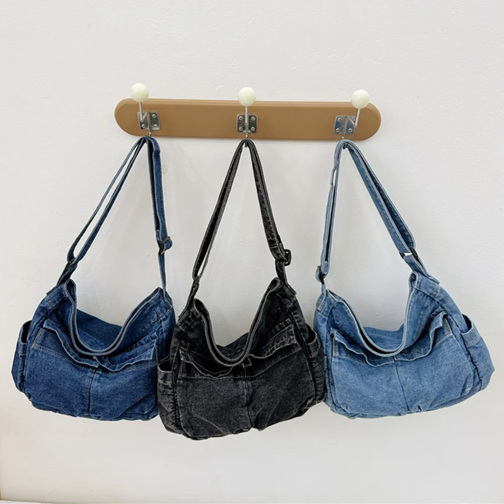 Denim Crossbody Bag for Women Totes Brand Fashion Men Causal Messenger Shoulder Bag Large Capacity Shopper Hobo Bag Women\'s Bag