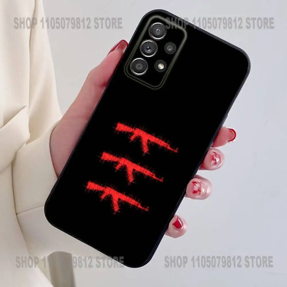 เคสโทรศัพท์ A-Ak-47 King of Guns สำหรับ Samsung S24,21,22,23,30,Ultra,20,Plus,Note,10,9 เคสซิลิโคนนิ่มสีดำ