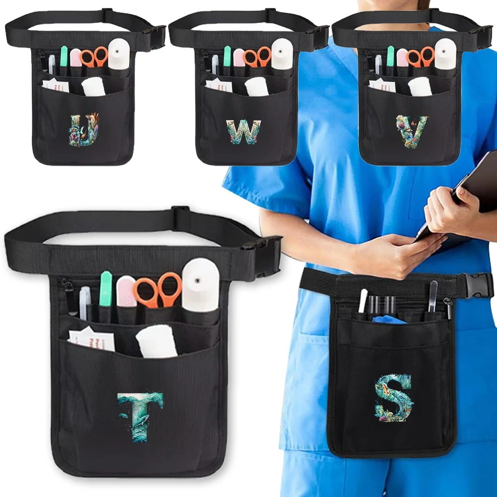 New Medical Supplies Nurse Bag Medical Staff Tool Waist Bags Universal Multi Pocket Fish Letter Pattern Series Work Bags