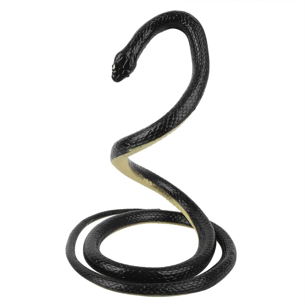 Rubber material Fake Snake Soft texture Long size Prank Black color Lifelike appearance Simulation Snake Halloween party
