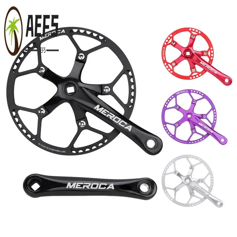 

AEF5-MEROCA Bicycle Square Hole Crankset Speed Folding Bike Crankset 45T Square Hole 170MM 130 BCD Crank