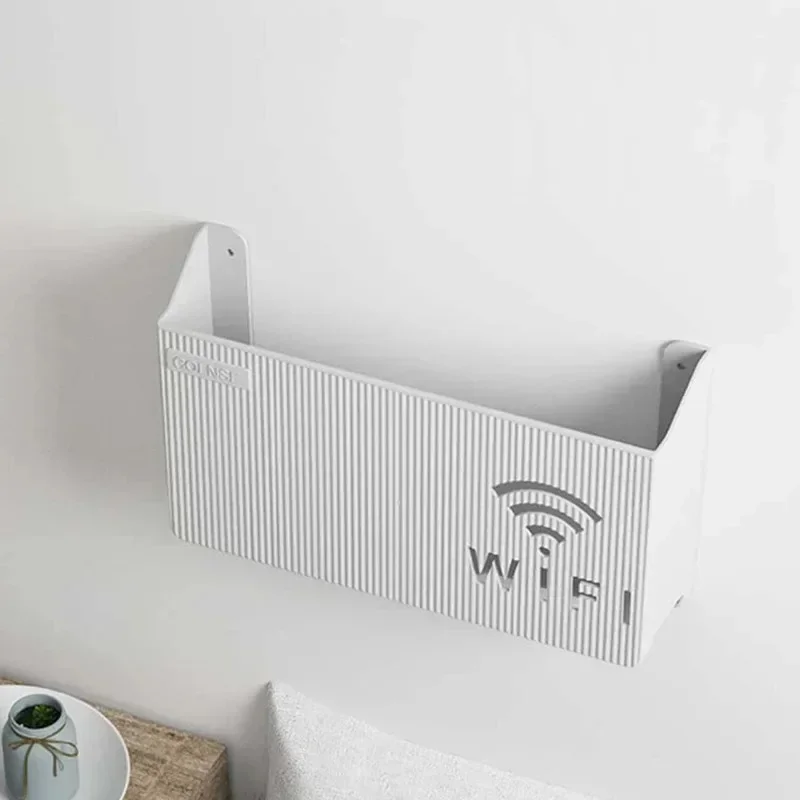 Wall Mounted Wireless Wifi Router Shelf ABS Plastic Storage Box Router Rack Cable Power Bracket Organizer Box for Living Room