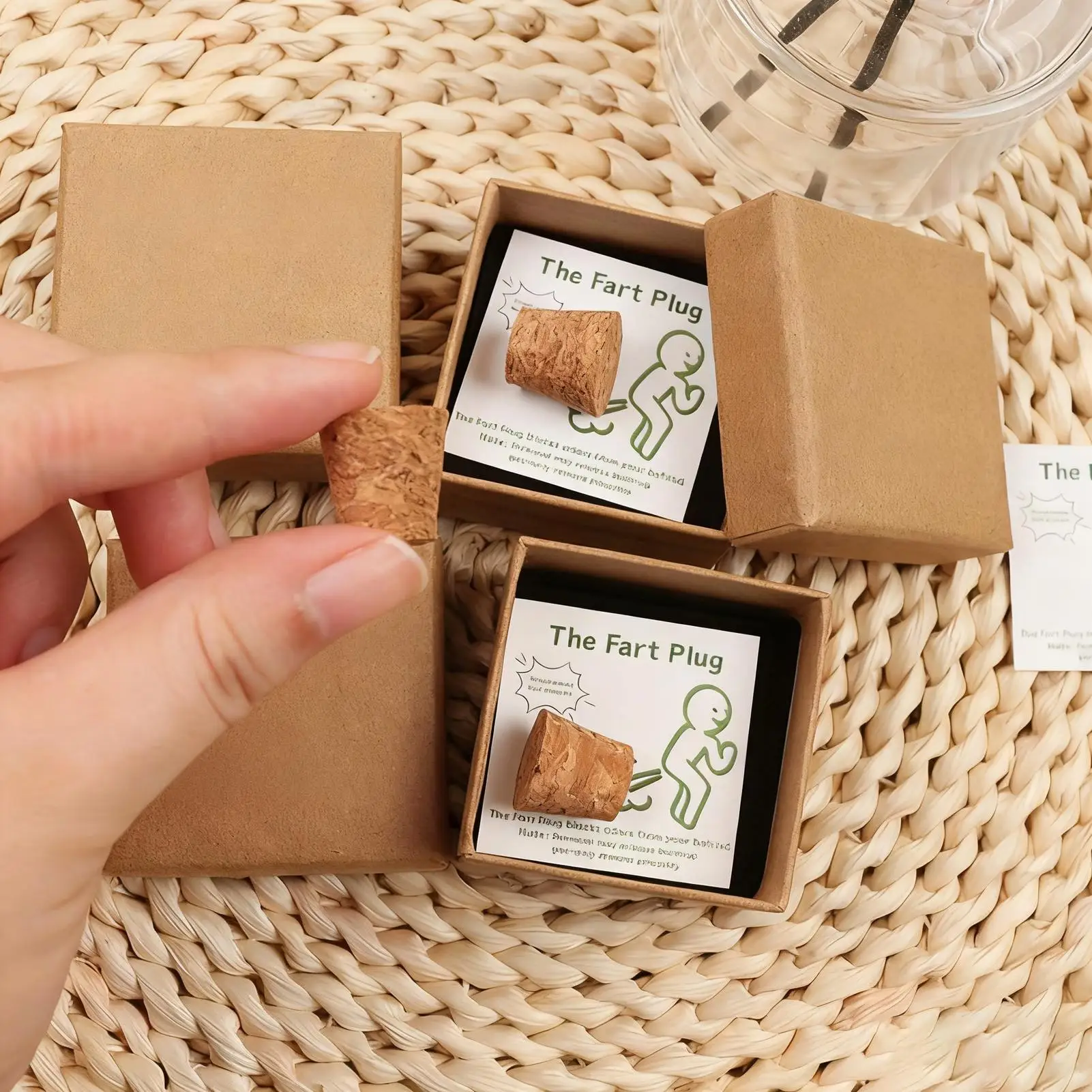 

Prank Items Hilarious Fart Plug Toys With Card April Fools Pranks With Storage Box For Adults Men Friends Family Party Social