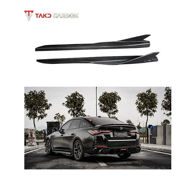 

TAKD High Quality Real Car Data Development Dry Carbon Fiber Side Skirts Extensions for bmws 4 Series G26 2021-UP