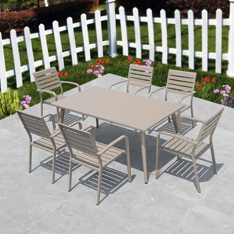 Уличные столы и стулья во дворе, телескопический стол из алюминиевого сплава, сад, вилла, балкон