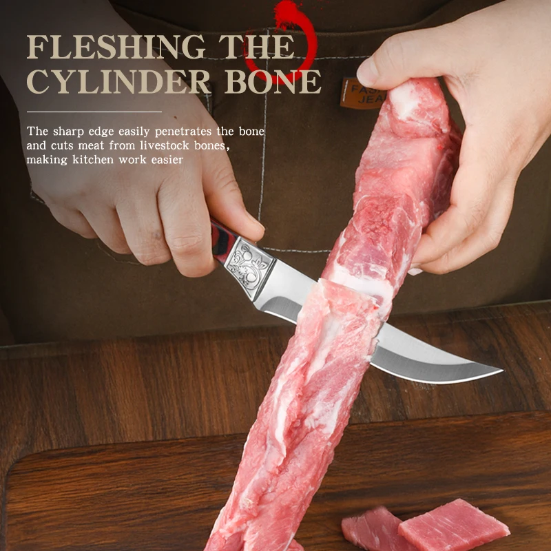 High hardness stainless steel home boning knife, kitchen knife, suitable for cutting meat, fruits and vegetables