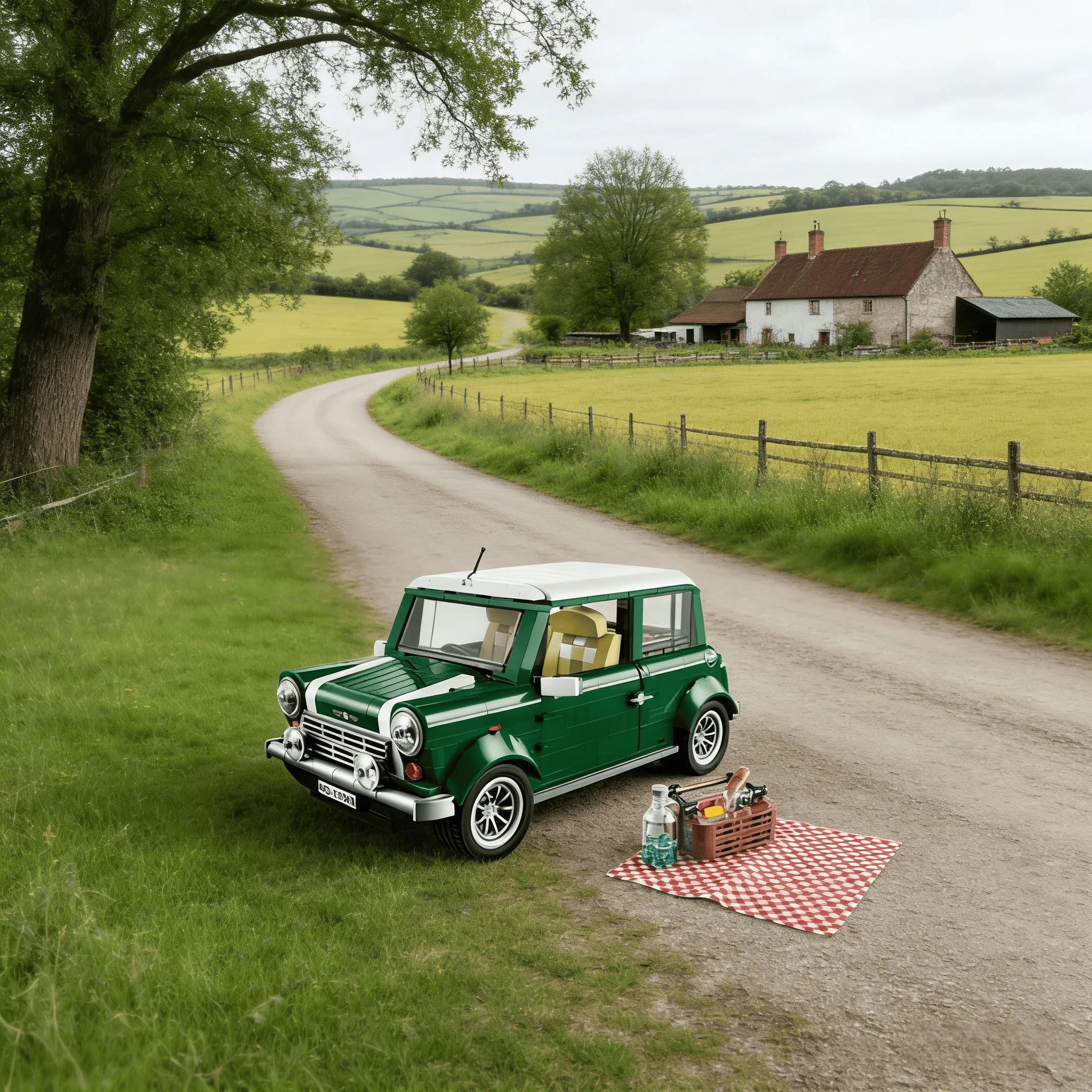 

Mini Classic Green Car Building Blocks Model Bricks Automobile Vehicle Toy For Birthday Christmas Gift educational toy