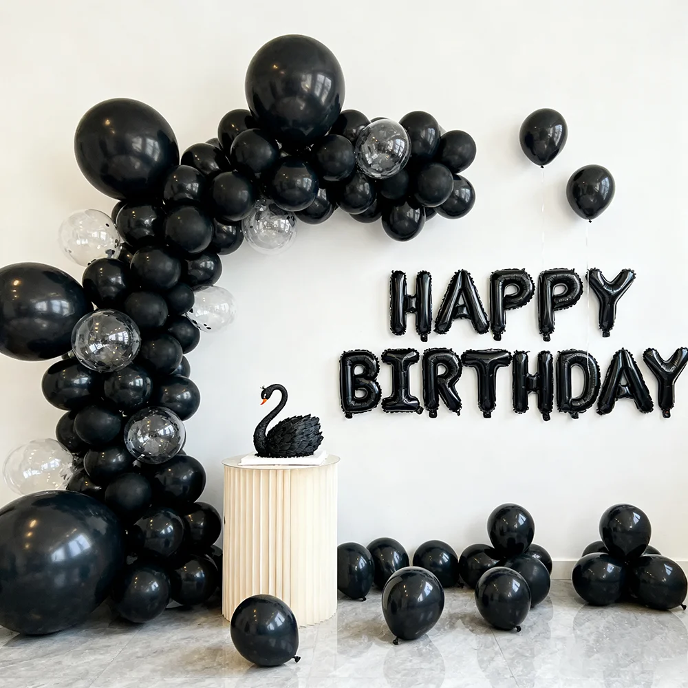 

5-50pcs Black Balloon Birthday Party Wedding Valentine's Day Decoration Thickened High Elasticity Balloon With High Glossiness