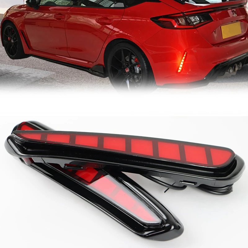 

X-T автомобильный отражатель заднего бампера, стоп-сигнал для Honda Civic Type R 2023 20224, указатель поворота, DRL, задние фонари