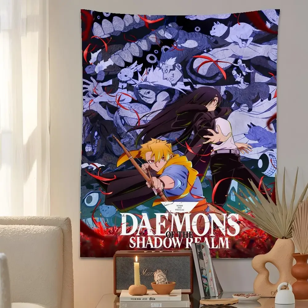 D-Daemons Of The Shadow Realm Tapestry Microfiber Background Art Decor For Bedroom Living Room Bar  Outdoor Festival Wall Decor