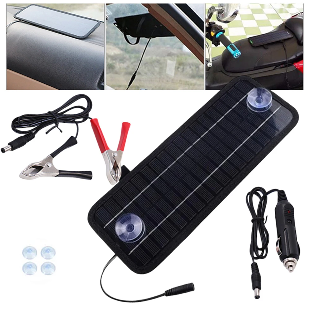 12V 20W Portable Solar Panel Battery Charger Replacement For Car Motorcycle Power Bank Outdoor Lamp Pump Power Supply