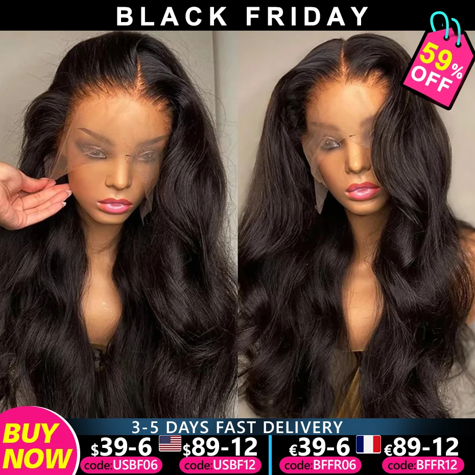 13x4 13x6 Brazilian Human Hair Body Wave Lace Frontal Human Hair Wigs For Women 360 Lace Front Wigs Pre Plucked Free Shipping