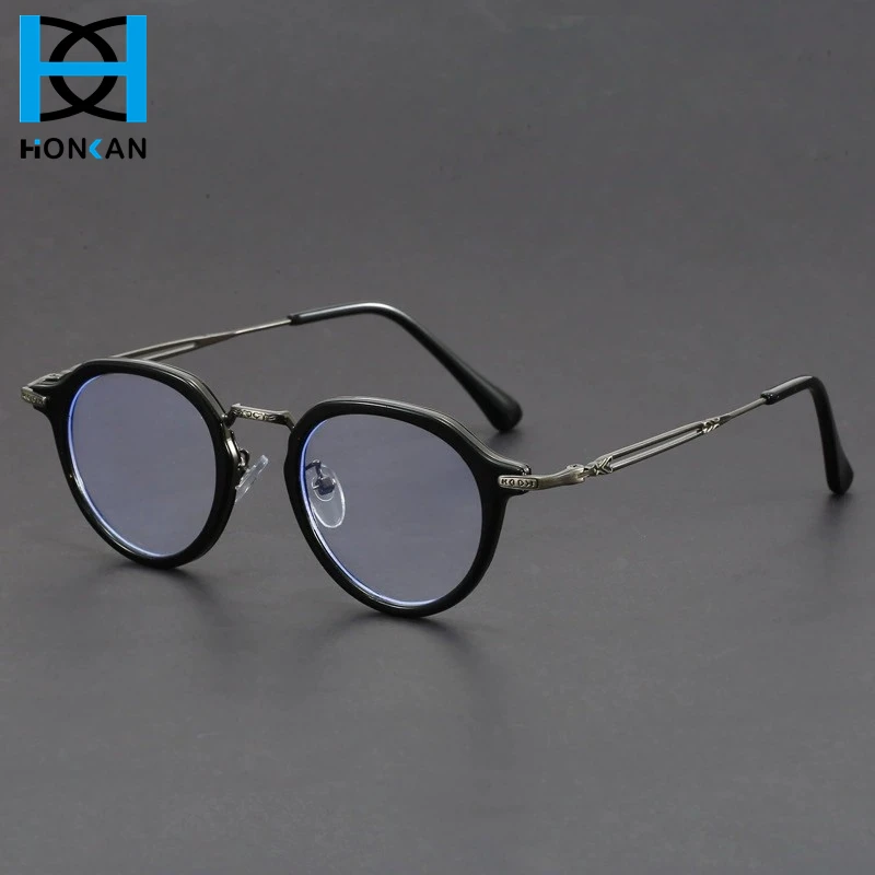 Retro Round Glasses Men New Fashion Anti Blue Light Spectacle Eyeglasses Women Trendy Vintage Brand Design Optical Glasses - Image 4