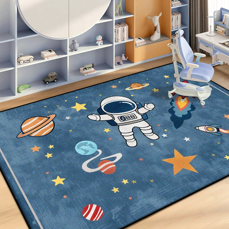 

Astronaut Bedroom Chair Mat Cartoon Decoration Fluffy Plush Carpet for Living Room Large Area Gaming Room Non-slip Rugs Washable