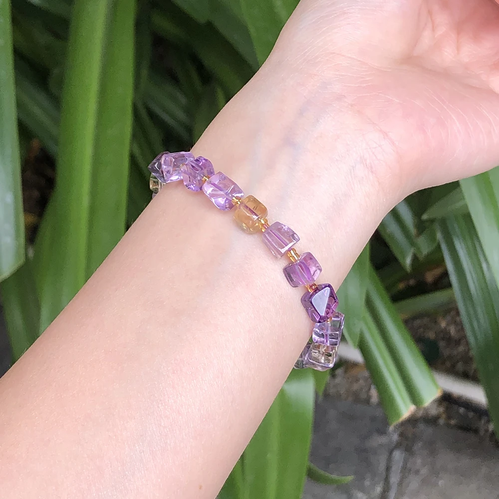Enchanting Amethyst Citrine Bracelet: Elevate Your Style with Exquisite Purple and Golden Elegance – Perfect for Trendsetters! view 5