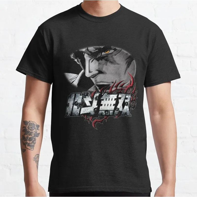 Kenshiro Fist of the North Star T‑Shirt 100% Cotton printed Tee Vintage Hokuto No Ken Anime Streetwear Casual Short Sleeve Tops