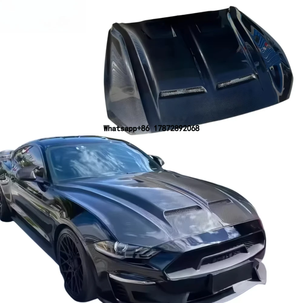 

High-Quality Super Snake Carbon Fiber Hood for Mustang 2018-2023
