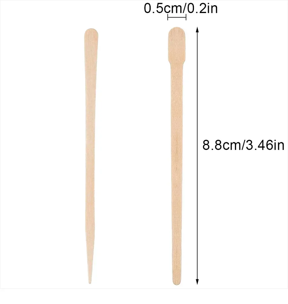 100PCS Frau Holz Haar Entfernung Stick Einweg Enthaarung Spachtel Wachs Sticks Holz Gesicht Augenbrauen Waxing Spachtel Schönheit Werkzeug – Detail 3