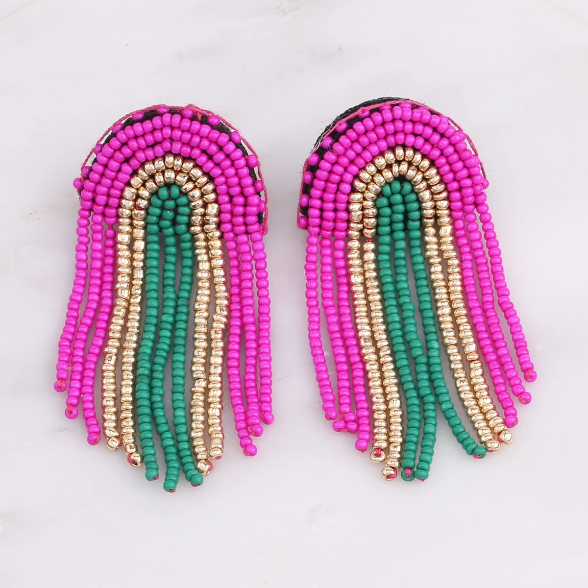 

Новые серьги-кисточки, Роскошные блестящие длинные кисточки с бусинами, ручной работы, в форме радуги, висячие серьги для женщин, Модная бижутерия, подарки