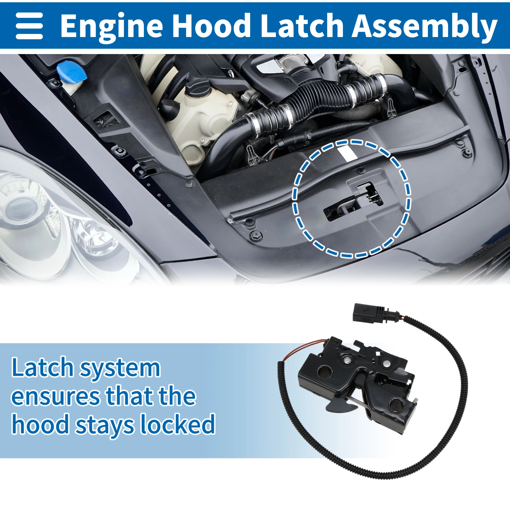 

UXCELL Hood Latch Assembly for Skoda Karoq 2017-2024 No.57D823509A 1 Pcs