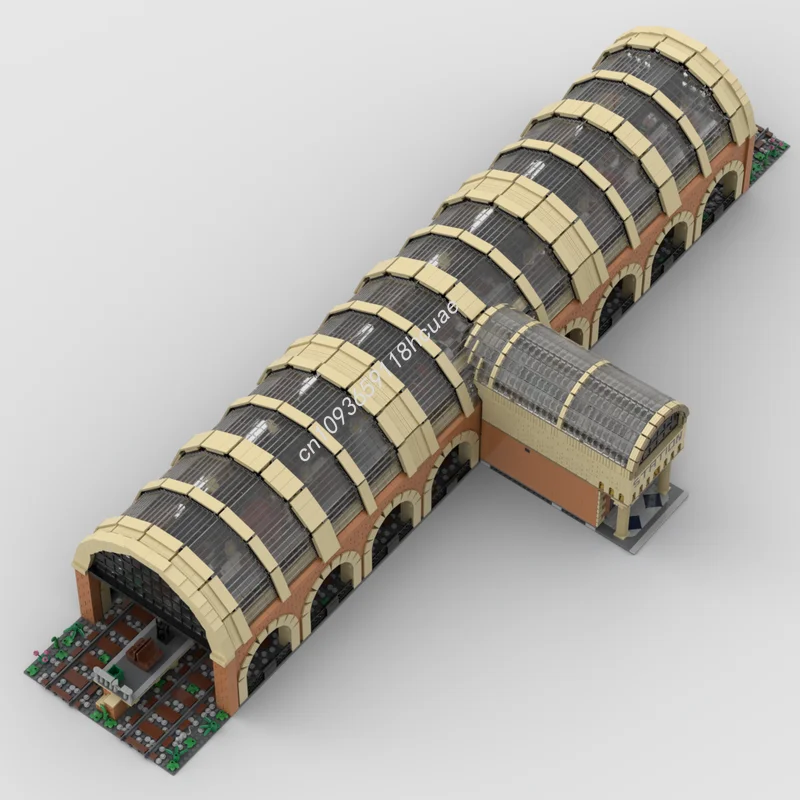 10331개 MOC 모듈형 기차역 모듈형 모델 블록 조립 크리스마스 선물 아이디어 장난감 교육용 어린이 생일 선물