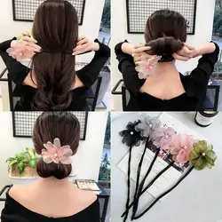 Flower Donuts Twist Headband, Magic Hair Bun Maker, DIY Woman Hairstyle Tool, Pearl Tools, Acessórios, Mulher