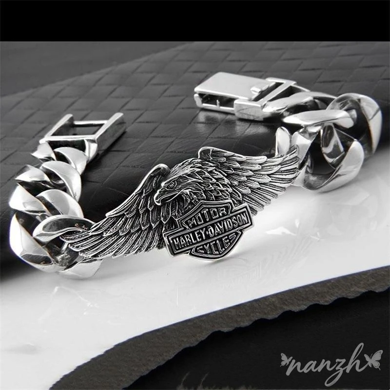 

Ttrendy Item Thick and Solid Fashion Men's Bracelet For Harley-Davidson Eagle Motorcycle Exquisite And Pure S-style Accessories