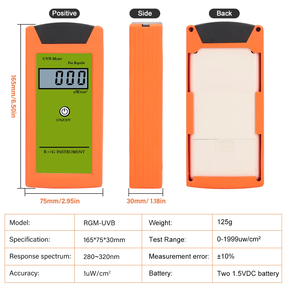 Battery Powered Indoor Use Pet Care Sun Lamp Tester UVB Measurement Accurate UVB Measurement Advanced Circuit Design