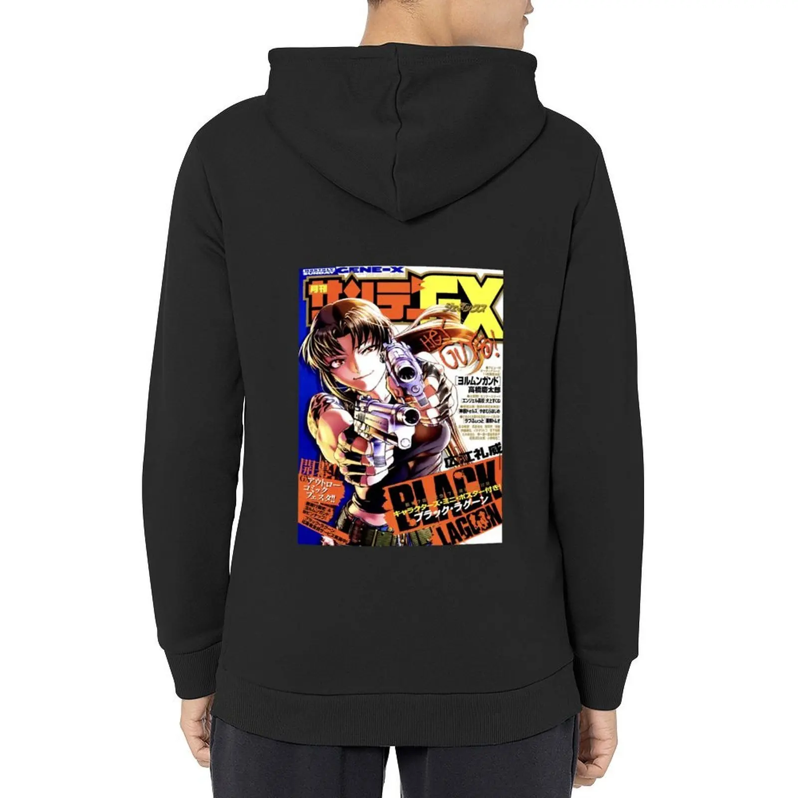 

Revy Black Lagoon Hey Guys Hoodie male clothes anime clothes men wear clothes for men hoodie men