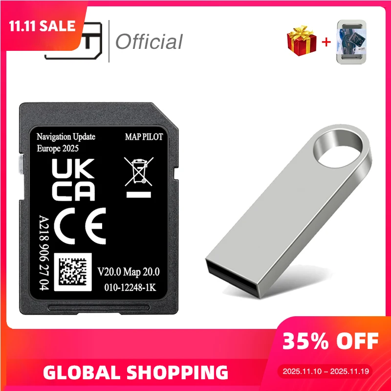 

32GB Memory Card for Mercedes A B C E CLA CLS GLS Car Garmin Navigation GPS SD Card with Full 2025 Version A218 V20 Map Pilot