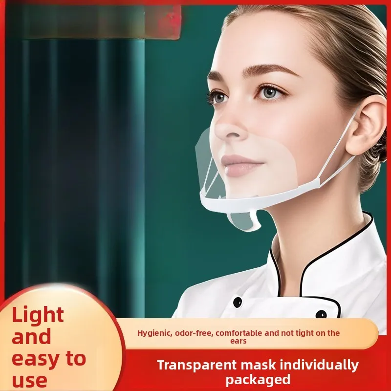 

Saliva Isolation Face Shield, Disposable Transparent Mask for Droplet Protection, Anti-Fog Protective Screen with Comfort Fit