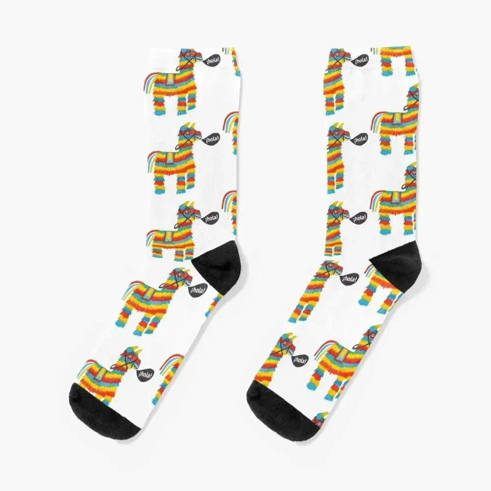 

Little burro sez "Hola!" - colorful donkey piata Socks cartoon FASHION Children's tennis Ladies Socks Men's