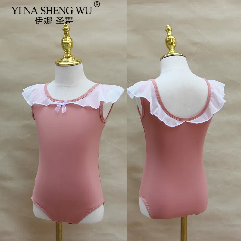 Ensemble de justaucorps de Ballet pour filles, body sans manches avec jupe en maille de gaze, Costume de danse de gymnastique pour l'entraînement, vêtements de danse pour enfants