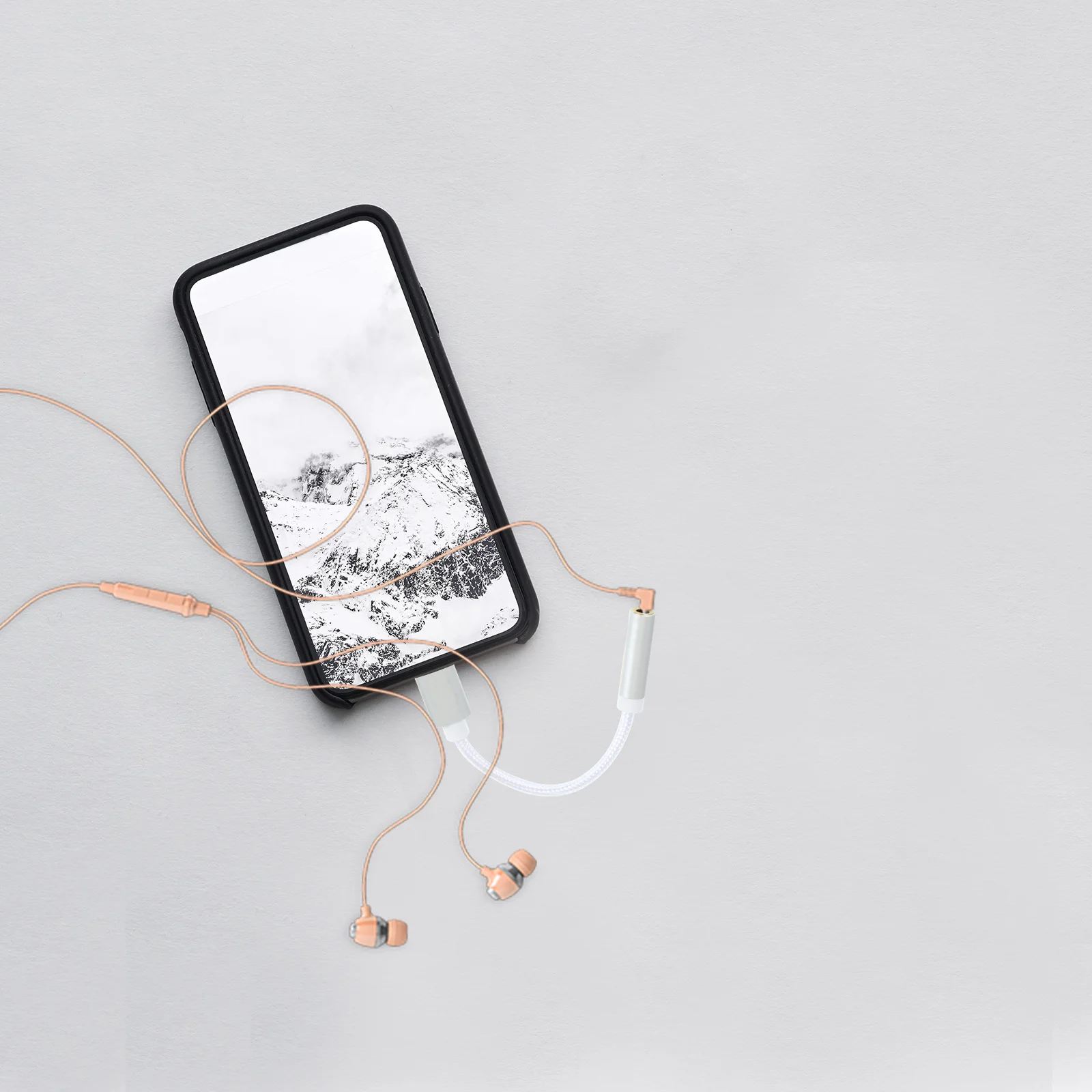 نوع C إلى 3.5 مللي متر محول صوت كابل النايلون مضفر محول للهواتف الذكية سماعة جاك سماعة محول كابل الصوت المحمول #4