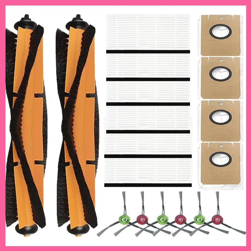 

Набор из 18 сменных деталей для робота-пылесоса Ionvac Smartclean V4 с функцией самоочистки: основные и боковые щетки, фильтры, мешки для сбора пыли.