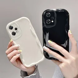 Wavy Phone Case For Samsung A54 A23 A14 A53 A34 5g A32 A52 A55 A35 Case Galaxy S23 S22 S24 Ultra S21 S20 FE Solid Color Cover