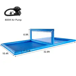 Inflatable Air-Inflated Family Fun: A Portable Outdoor Volleyball Court for Kids & Adults With 800W Air Blower 10x5x2.1m