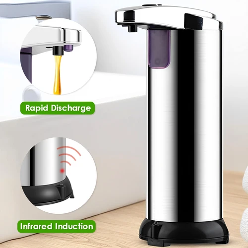 Imagen 2 del producto Dispensador automático de jabón de 280ml, dispensador de jabón de manos sin contacto de 3 niveles ajustables, Sensor de movimiento, desinfectante de manos inteligente