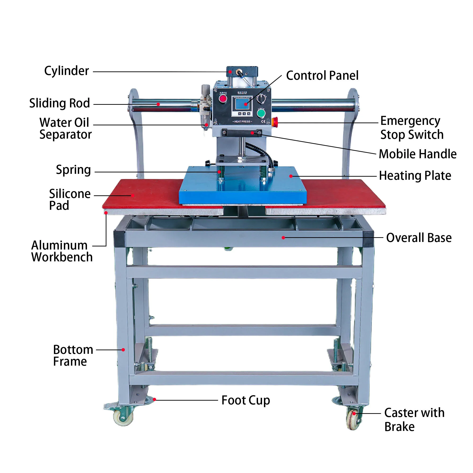 Heat Transfer t Shirt Vinyl Pneumatic Dual Station Heat Press Machine for t Shirt Printing Factory Price Small Business 40x60cm - view 3