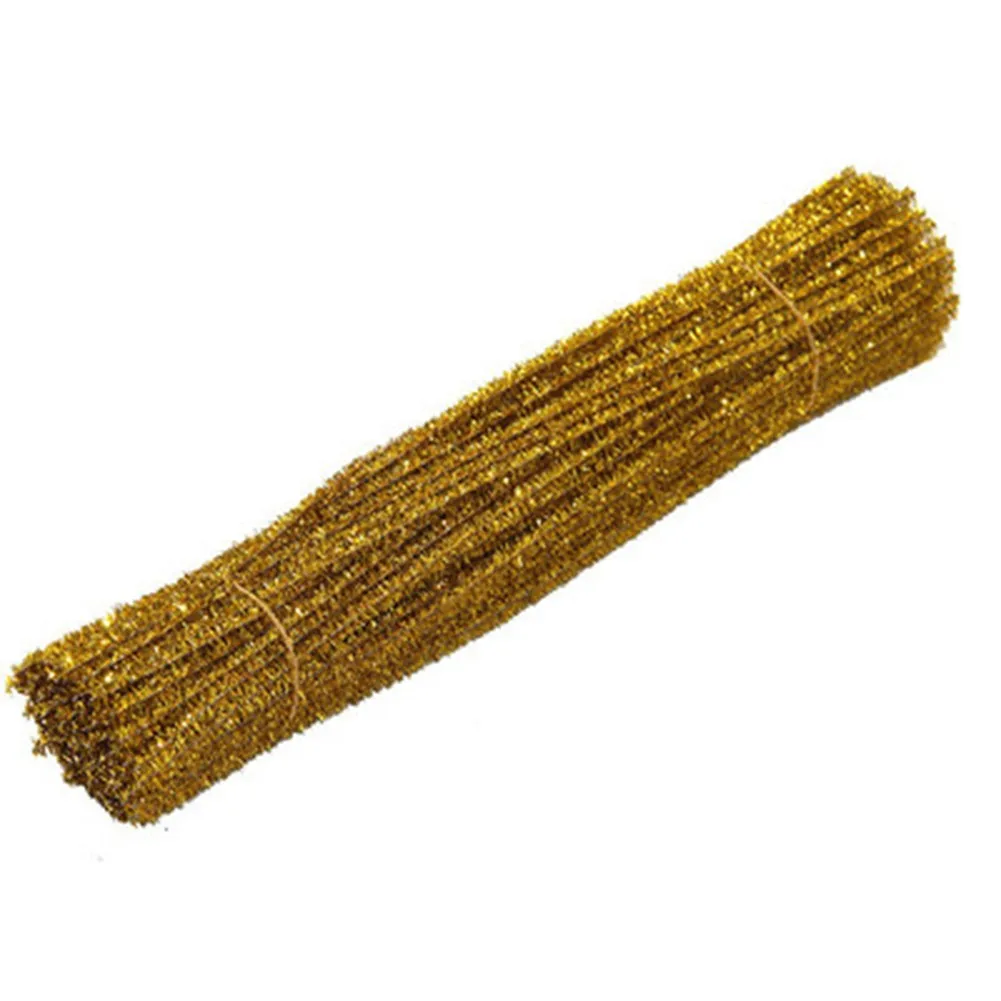 100× Tinsel Sparkle  Pipe Cleaners Sparkle XmasChenille Craft Stems  Home Bedroom Kitchen Living Room Decoration