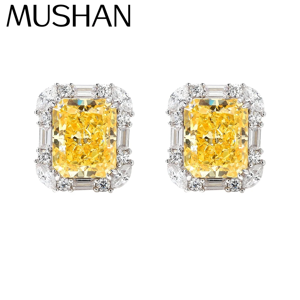 

MuShan Jewelry 925 Sterling Silver Earring 5A CZ Gemstones HCD Diamond Fine Timeless 925 Sterling Silver Earring Accessories